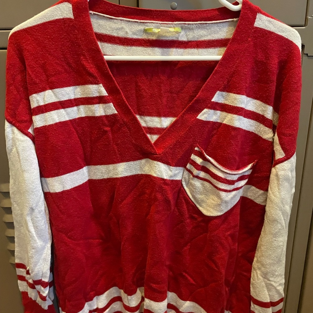 Gianni Bini Color-block Sweater-V neck-Large